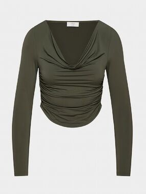 Wilfred Olive Draped Long Sleeve Parfait Top Size M